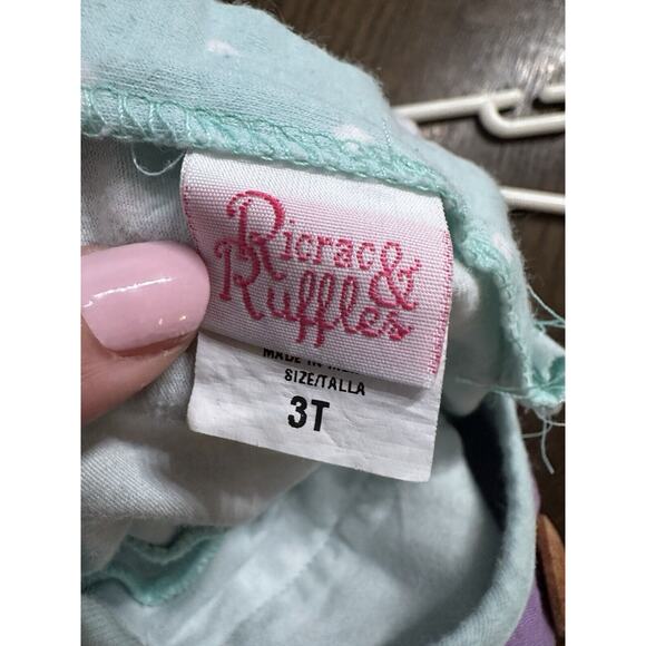 Ricrac & Ruffles Girls 3T Multicolor Ruffled Bubble Romper - Picture 5 of 5
